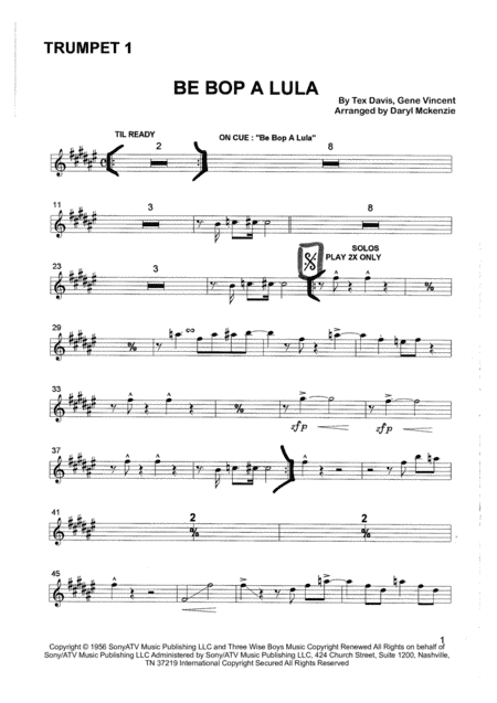 Be-bop-a-lula (arr. Daryl McKenzie)