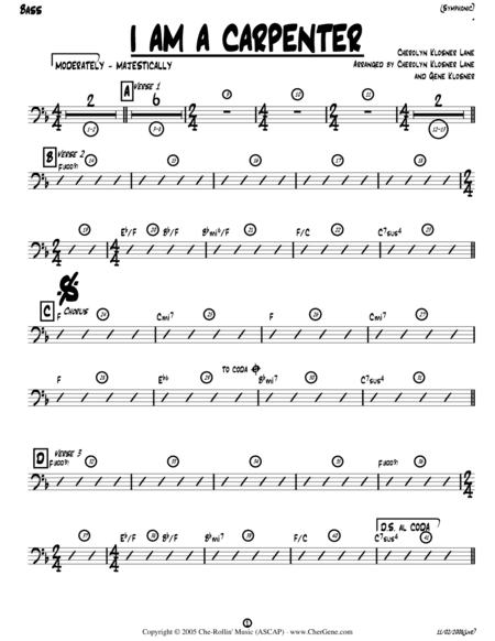 I Am a Carpenter (Joseph's Song) [Bass Guitar Chords]