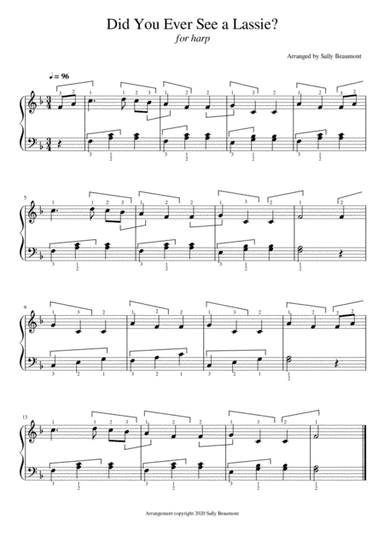 Did You Ever See a Lassie? - Children's Song for Easy Harp (arr. Sally Beaumont)
