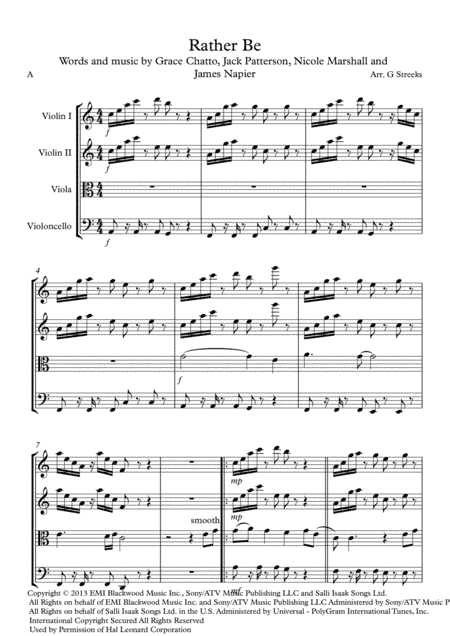 Rather Be (arr. G Streeks)