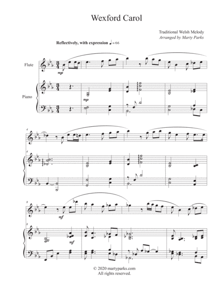 Wexford Carol (Flute-Piano) (arr. Marty Parks)