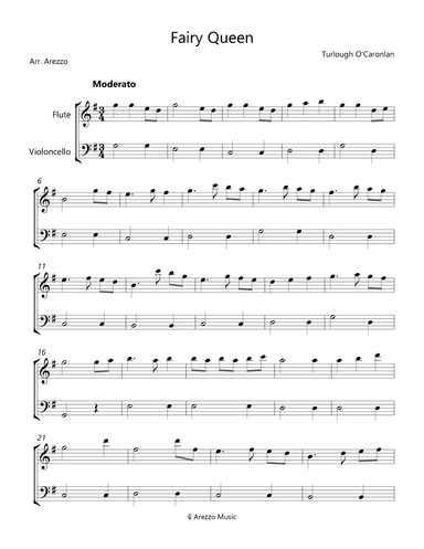 Fairy Queen - Flute and Cello - Turlough O' Carolan (arr. Arezzo Music)