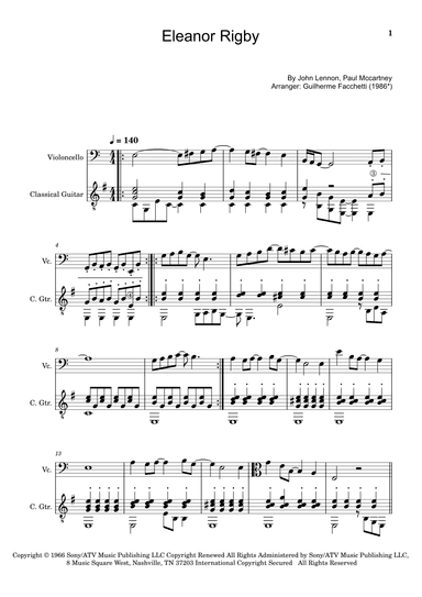 Eleanor Rigby (arr. Guilherme Facchetti)