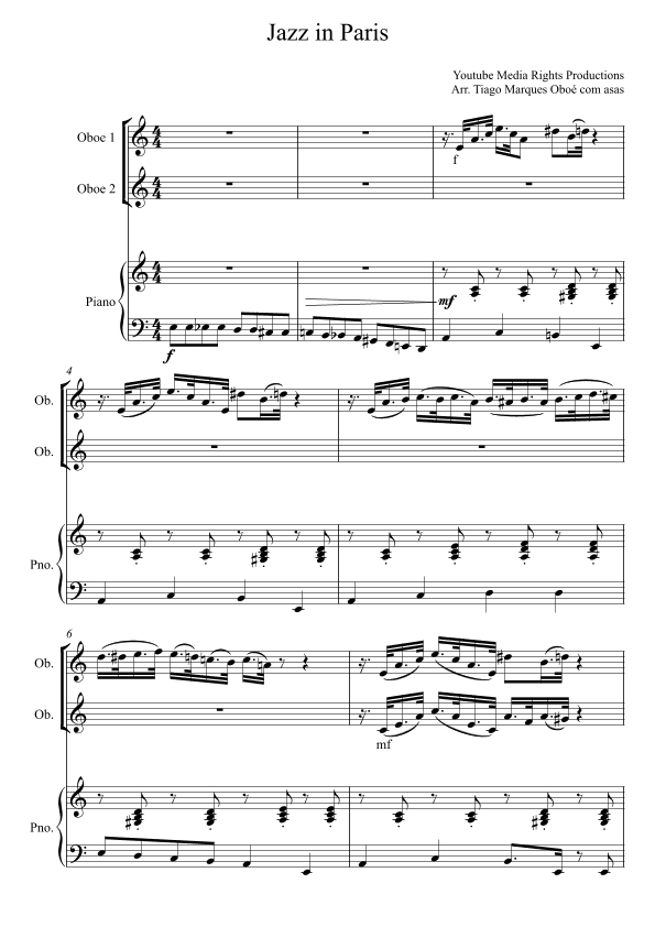 Jazz in Paris (arr. Oboé com Asas)