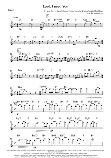 Lord, I Need You (arr. Fernando Britto)