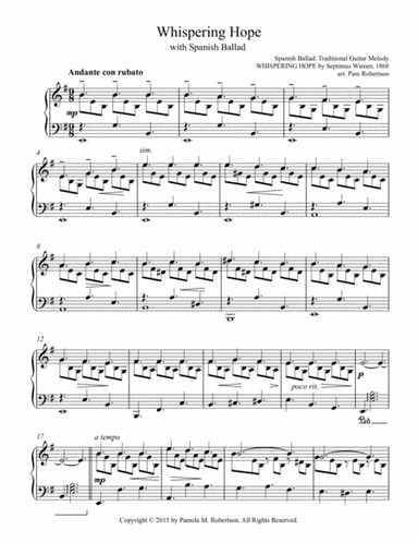 Whispering Hope - Piano Solo (arr. Pamela M. Robertson)