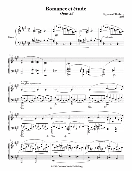 Romance et étude (Romance and Etude), Op. 38 - Thalberg (arr. Theoria Music)