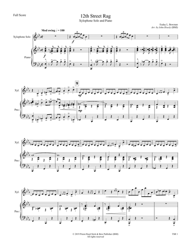 Twelfth Street Rag (12th Street Rag)- Solo Xylophone with Piano (arr. John Hoesly)