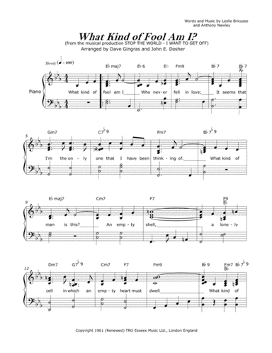What Kind Of Fool Am I? (arr. Dave Gingras, John E. Dosher)