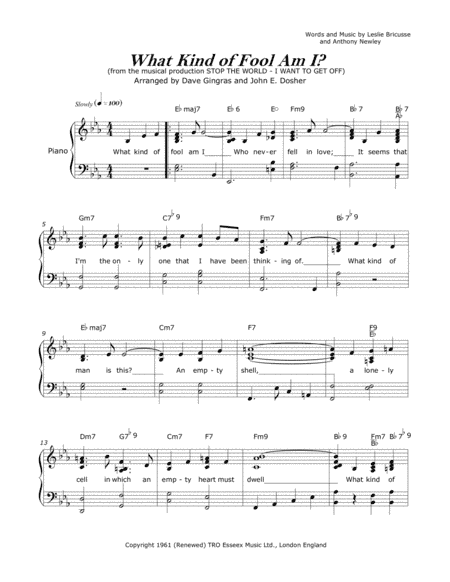 What Kind Of Fool Am I? (arr. Dave Gingras, John E. Dosher)