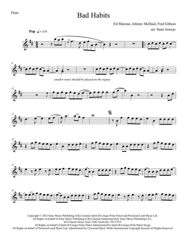 Bad Habits (arr. Sean Arawjo)