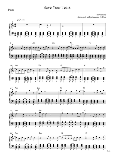 Save Your Tears (arr. Melquisedeque C.Silva)