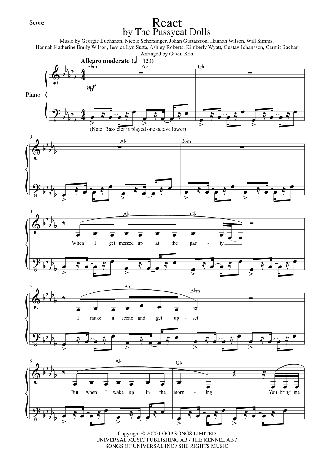 React (arr. Gavin Koh)