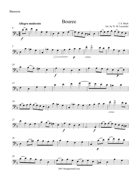 Bouree (arr. Nick Lacanski)