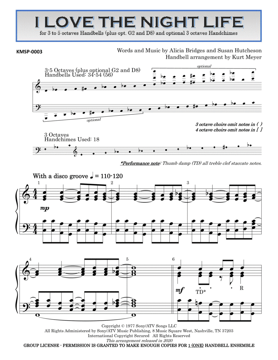 I Love The Night Life (arr. Kurt Meyer)