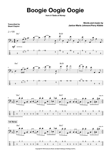 Boogie Oogie Oogie (arr. Stuart Clayton/Bassline Publishing)