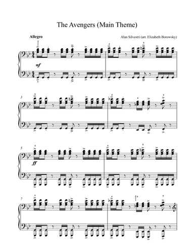 Avenger Theme (arr. Elizabeth Borowsky)