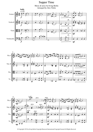 Supper Time (arr. Alex Tinlin)