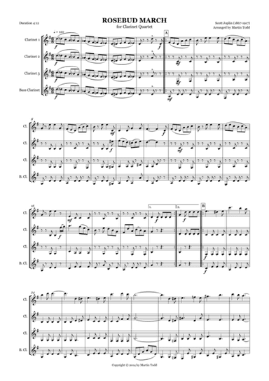 Rosebud March for Clarinet Quartet (arr. Martin Todd)