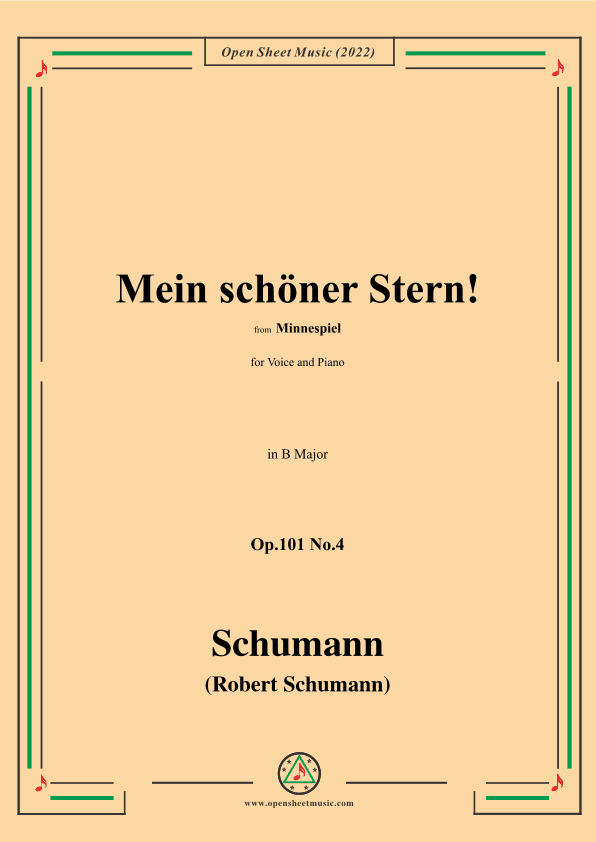 Schumann-Mein schoner Stern!,Op.101 No.4,in B Major (arr. OSM Press)