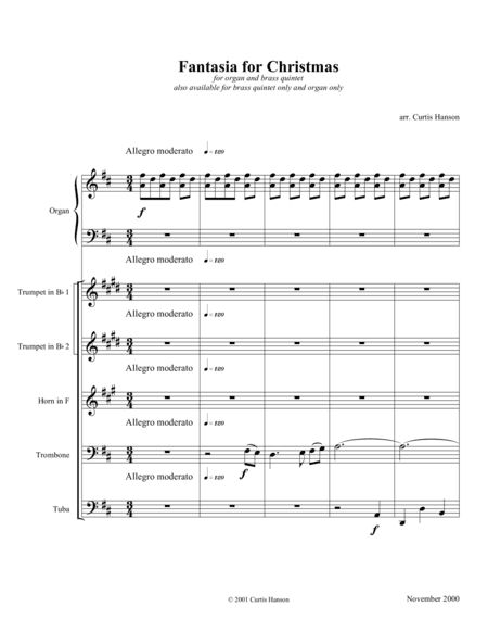 Fantasia for Christmas (brass & organ) (arr. Curtis Hanson)