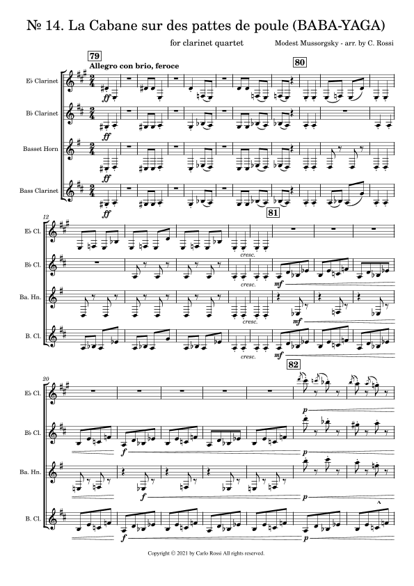 Pictures at an Exibition - La Cabane sur des pattes de poule (BABA-YAGA) (arr. Carlo Rossi)