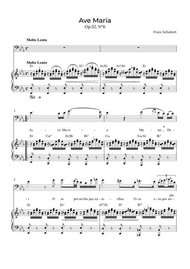 Ave Maria Schubert - Baritone with chords in Eb (arr. Alex Nunes Rodrigues)