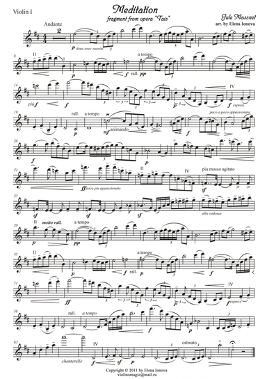 "Méditation" from Opera "Thaïs" (arr. Elena Ionova)