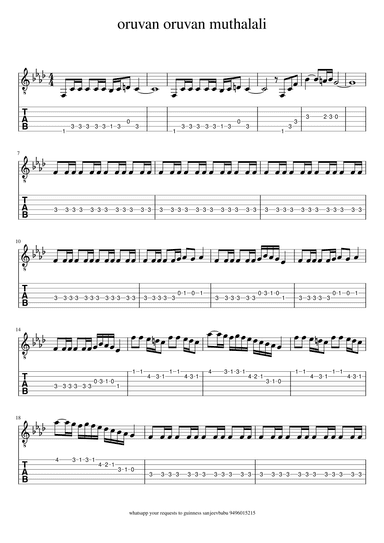 ORUVAN ORUVAN MUTHALALI (arr. guinness sanjeevbabu)