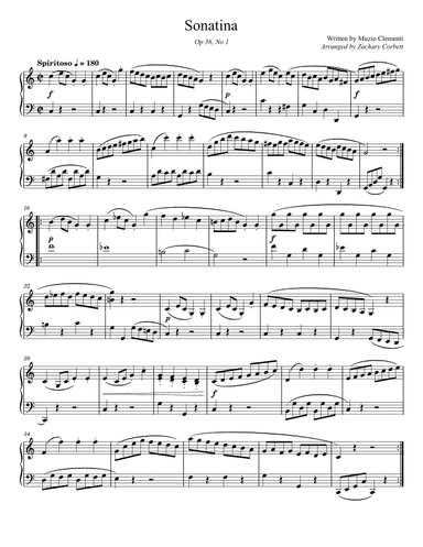 Sonatina No. 1 Op 36 (arr. Zachary Corbett)