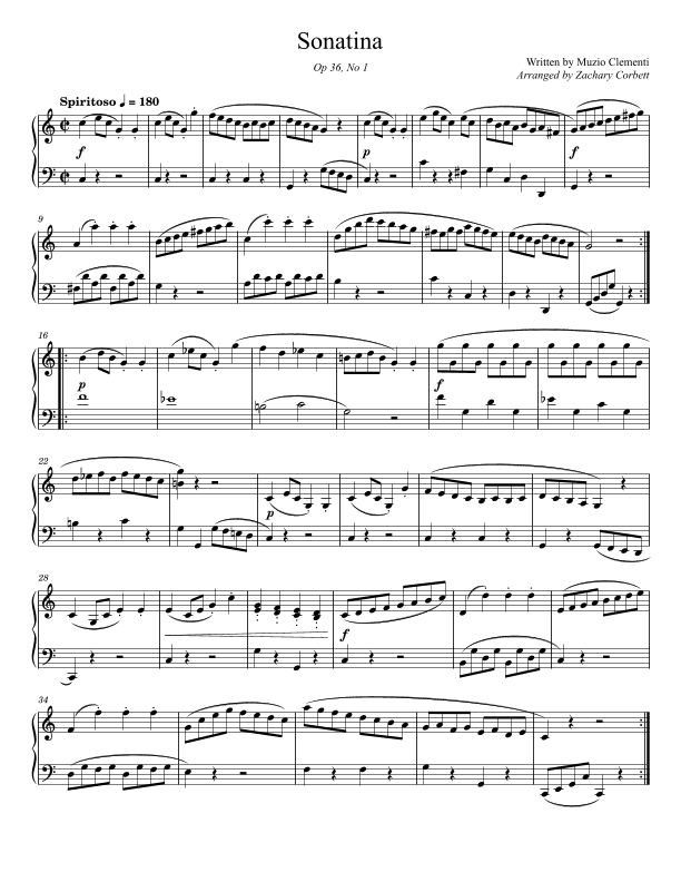 Sonatina No. 1 Op 36 (arr. Zachary Corbett)