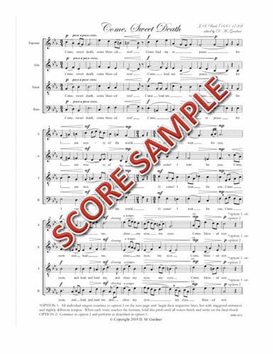 Come, Sweet Death (arr. D. M. Gardner)