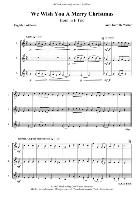 We Wish You A Merry Christmas (arr. Gert Th. Walter)