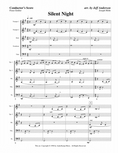 Silent Night for Brass Quintet (arr. Jeff D. Anderson)