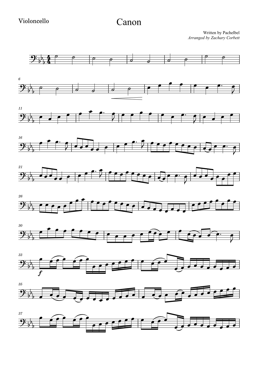 Canon (arr. Zachary Corbett)