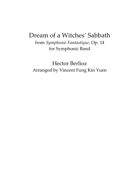 Dream of a Witches' Sabbath (arr. Vincent Fung Kin Yuen)