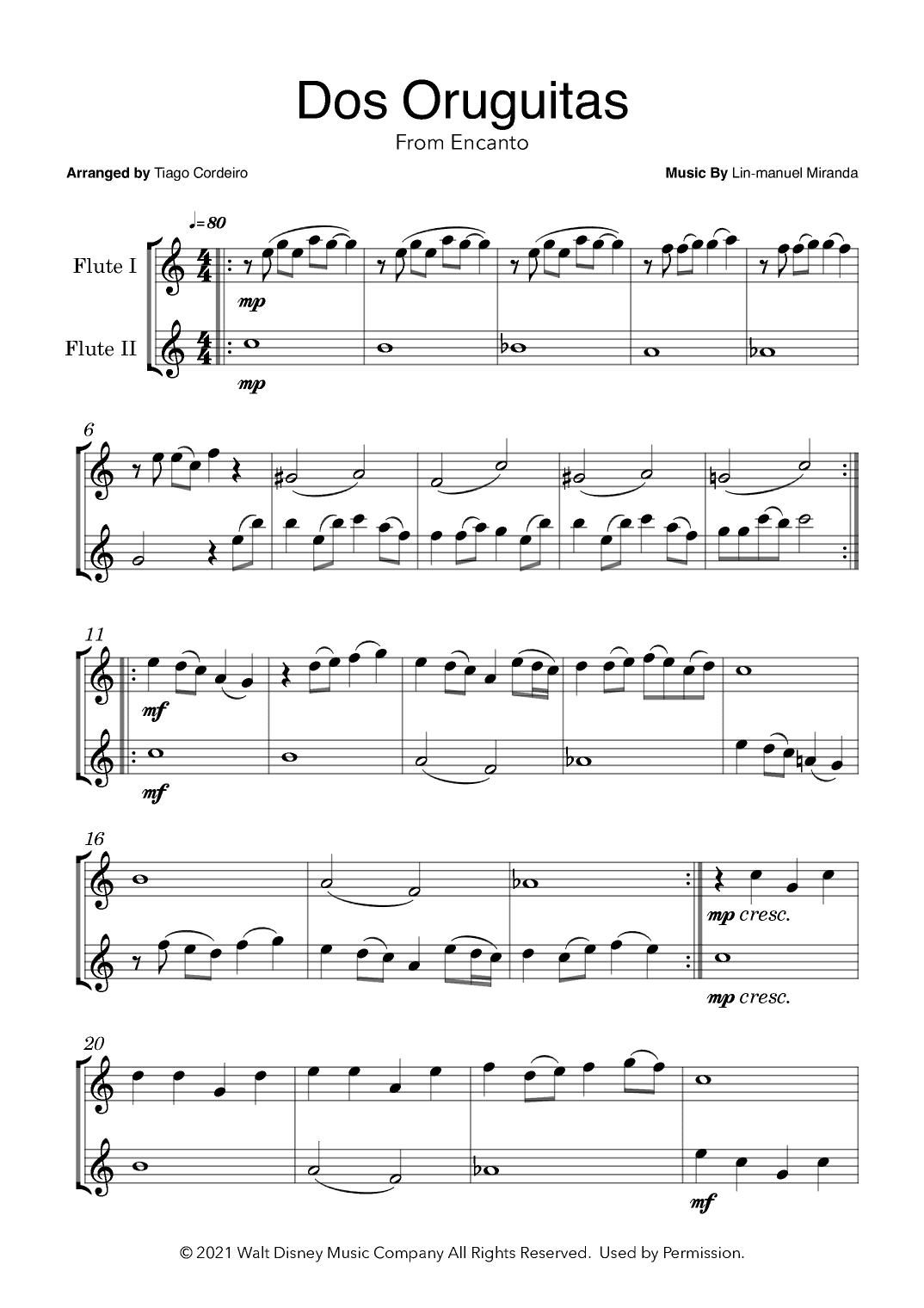 Dos Oruguitas (arr. Tiago Cordeiro)