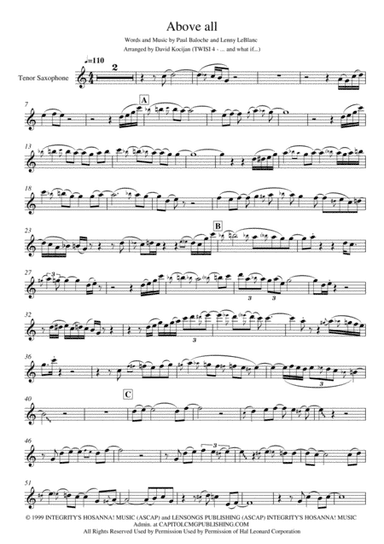 Above All (arr. David Kocijan)