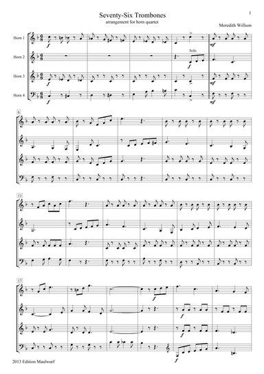 Seventy Six Trombones (arr. Edition Maulwurf)