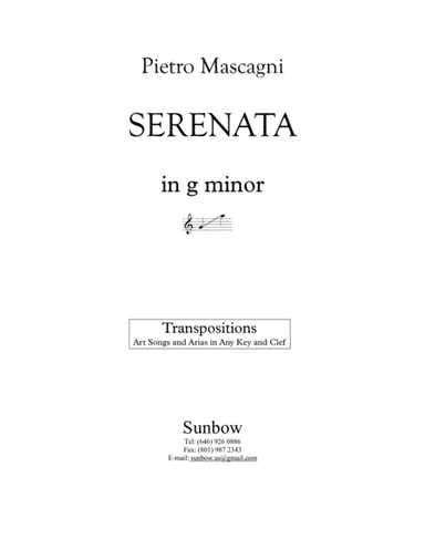 Mascagni: Serenata (transposed to g minor) (arr. Sunbow)