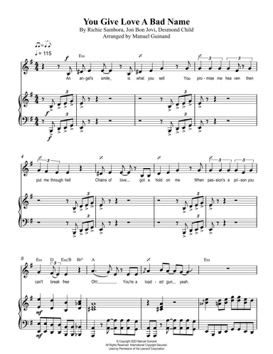 You Give Love A Bad Name (arr. Manuel Guinand)