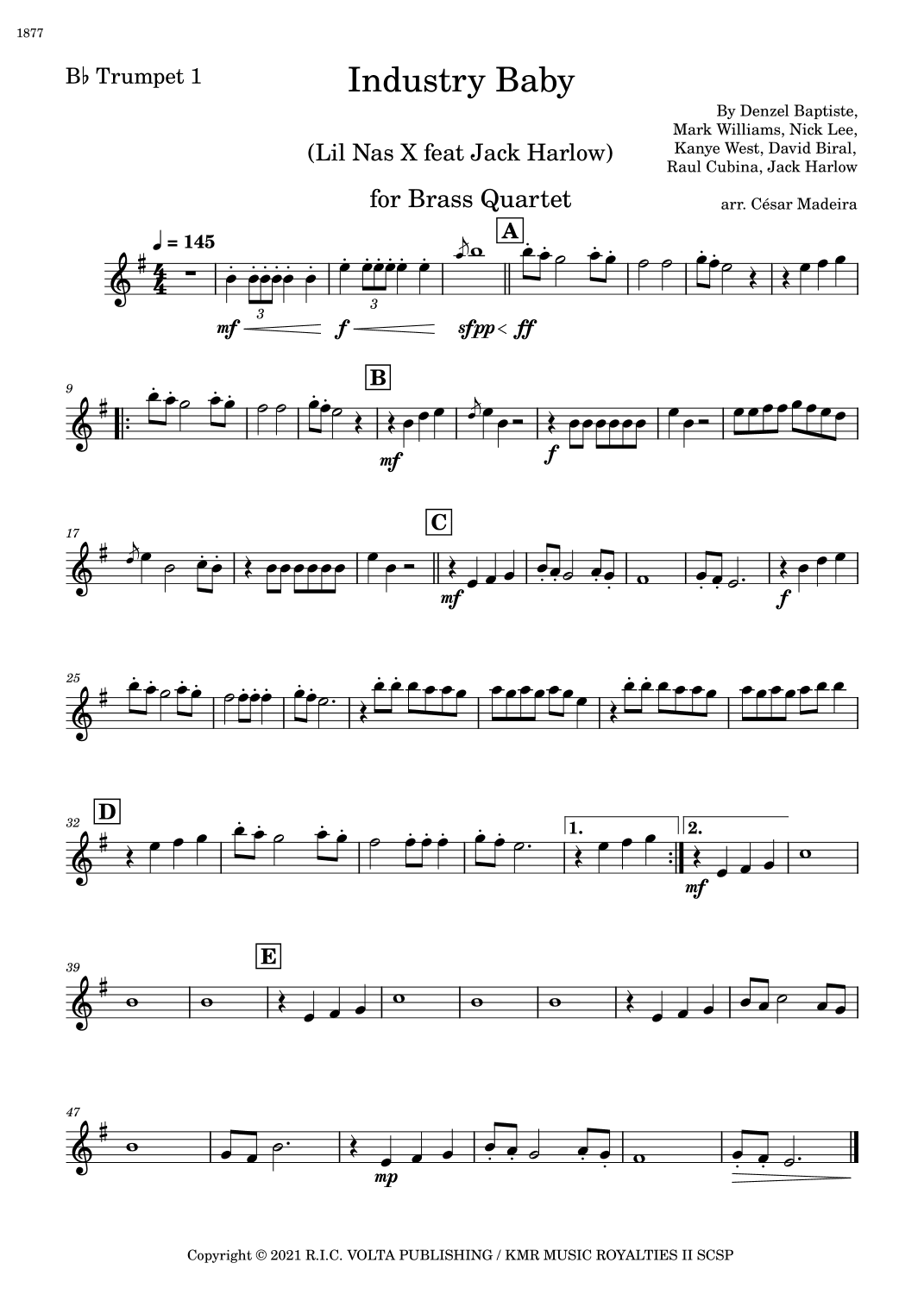 Industry Baby (arr. César Madeira)
