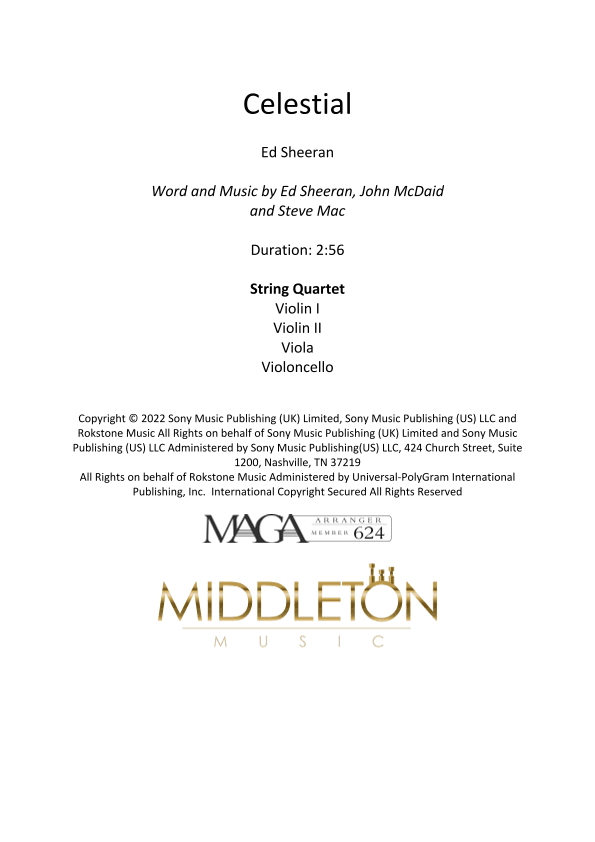 Celestial (arr. Tim Middleton)