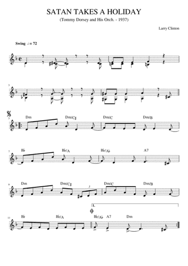 Satan Takes a Holiday (Lead Sheet) (arr. Alex Farre)