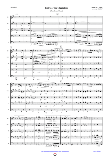 Entry of the Gladiators (Thunder and Blazes) (arr. Josef STASTNY)