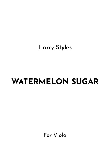 Watermelon Sugar (arr. Jireh J.)