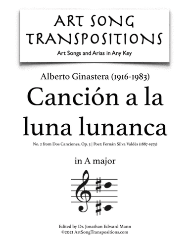 Ginastera (arr. ArtSongTranspositions.com)