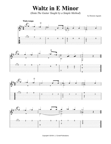 Waltz in E Minor (from The Guitar Taught by a Simple Method) (arr. A. J. Cornell Publications)