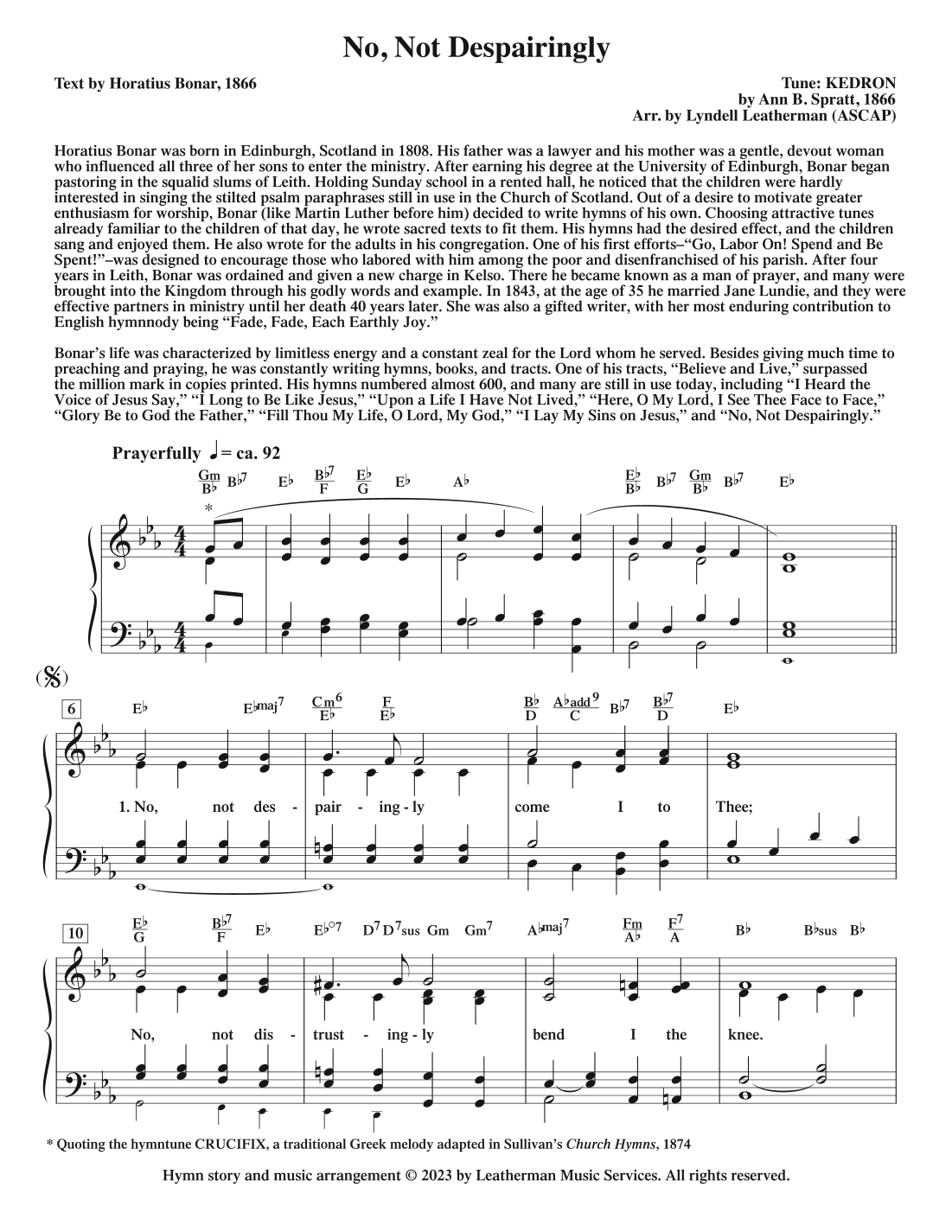 No, Not Despairingly (arr. Lyndell Leatherman)