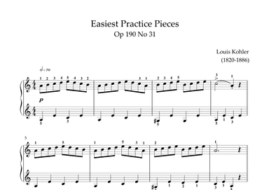 Practice Piece - Op.190 No.31 (arr. KP82 Music)